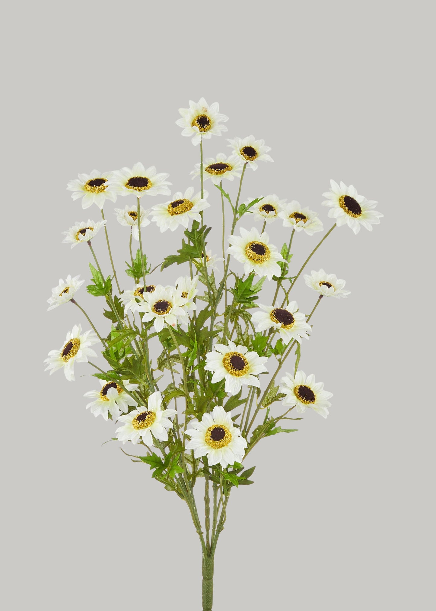 Fake Black-Eyed-Susan Wildflower Bush in White - 25"