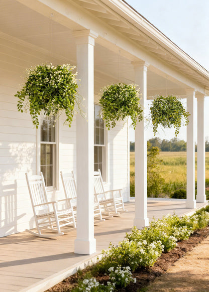 UV Treated Fake Flower and Boxwood Outdoor Hanging Plant - 19"