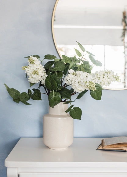 Premium Artificial Blooming Lilac Stem in White - 26"