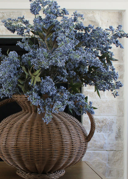 Artificial Wild Plum Berry Branch in Blue - 43"