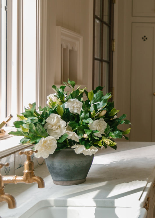 Premium Artificial Gardenia Flower Branch- 19"
