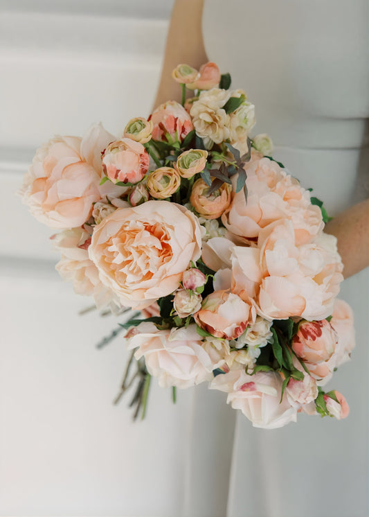 Soft Pink Real Touch Fake Juliet English Rose - 22"