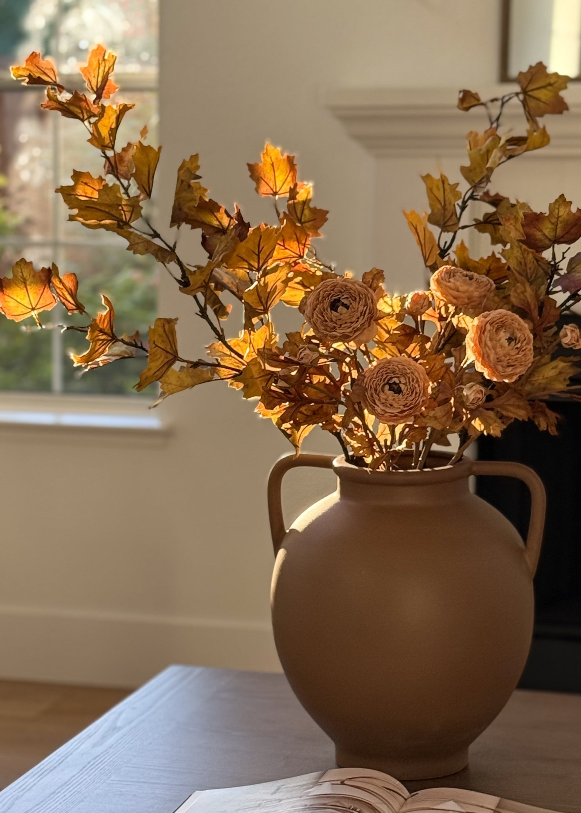 Autumn Beige Artificial Ranunculus Flower - 24"