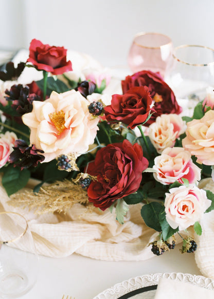 Artificial English Rose in Wine - 20"