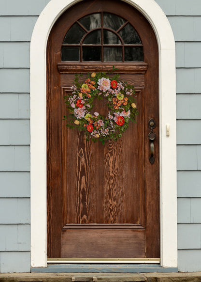 Fake Flower Garden Wreath - 24"